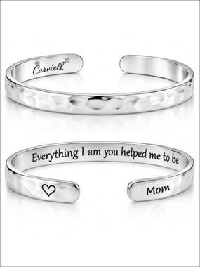 Engraved Message Cuff Bracelet Solid 316L Stainless Steel Adjustable